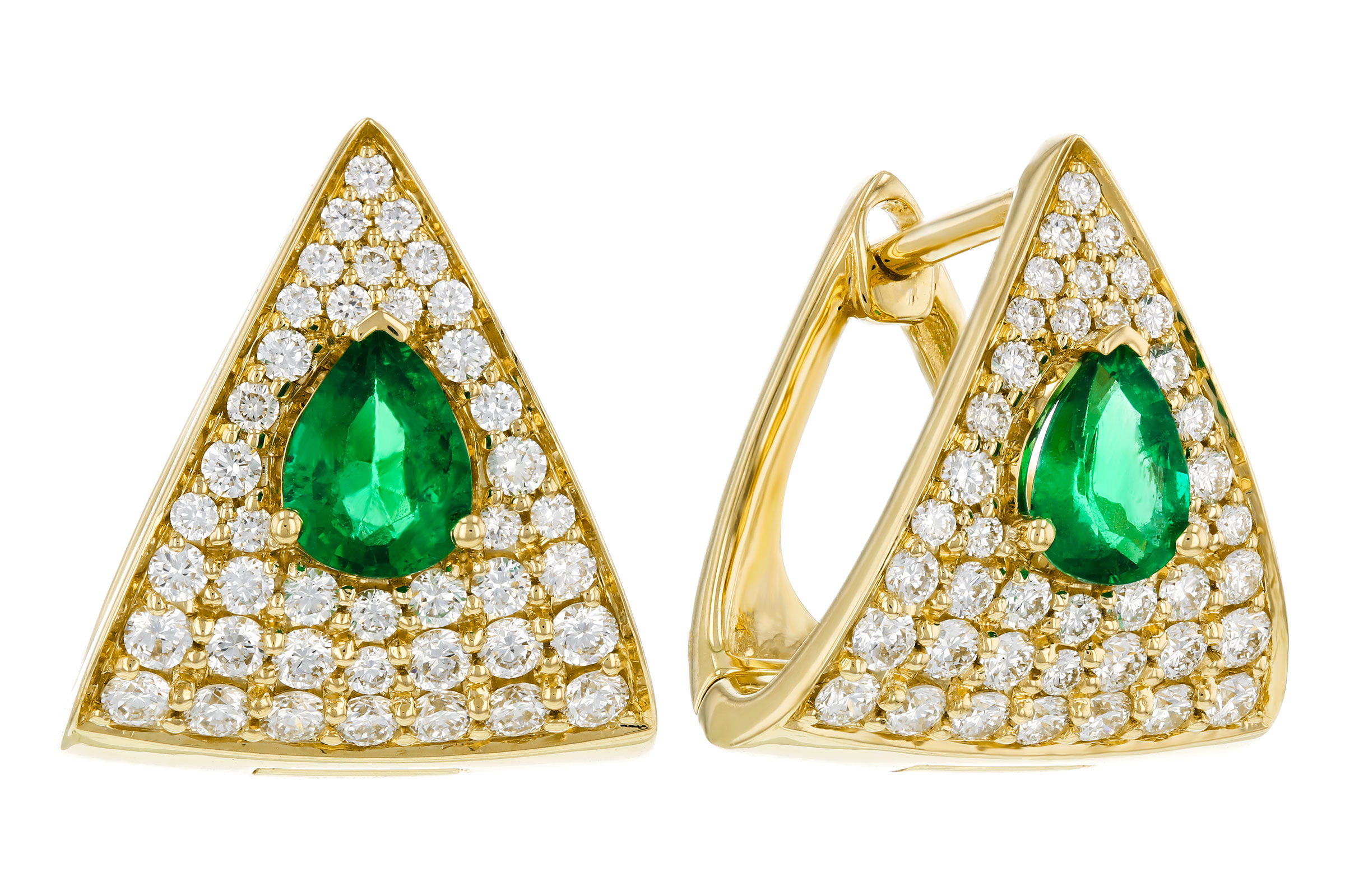K330-02448: EARRINGS .45 TW EMERALD 1.00 TGW (5x4MM EM)