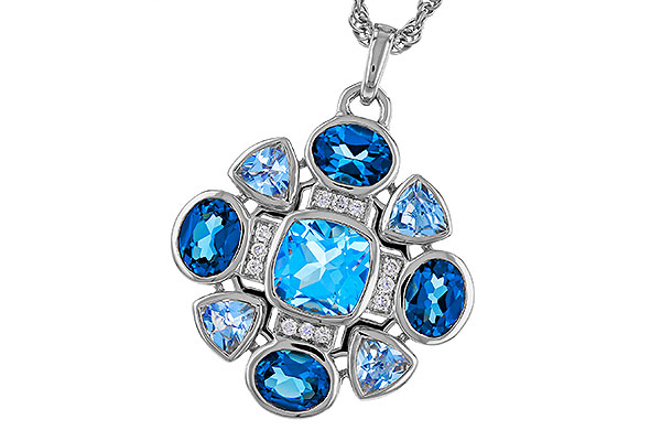L329-12366: NECKLACE 3.19 TW BLUE TOPAZ 3.25 TGW