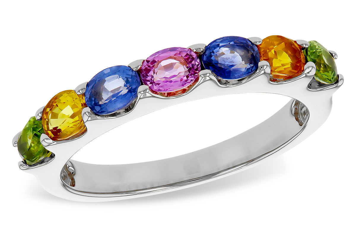 L329-12393: LDS WED RG 1.54 TW MULTI-COLOR SAPPHIRE