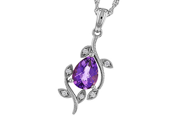 L329-12411: NECKLACE .88 AMETHYST .93 TGW (8x6MM AMY)