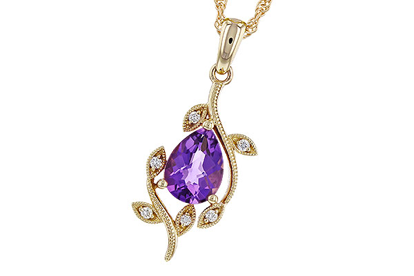L329-12411: NECKLACE .88 AMETHYST .93 TGW (8x6MM AMY)