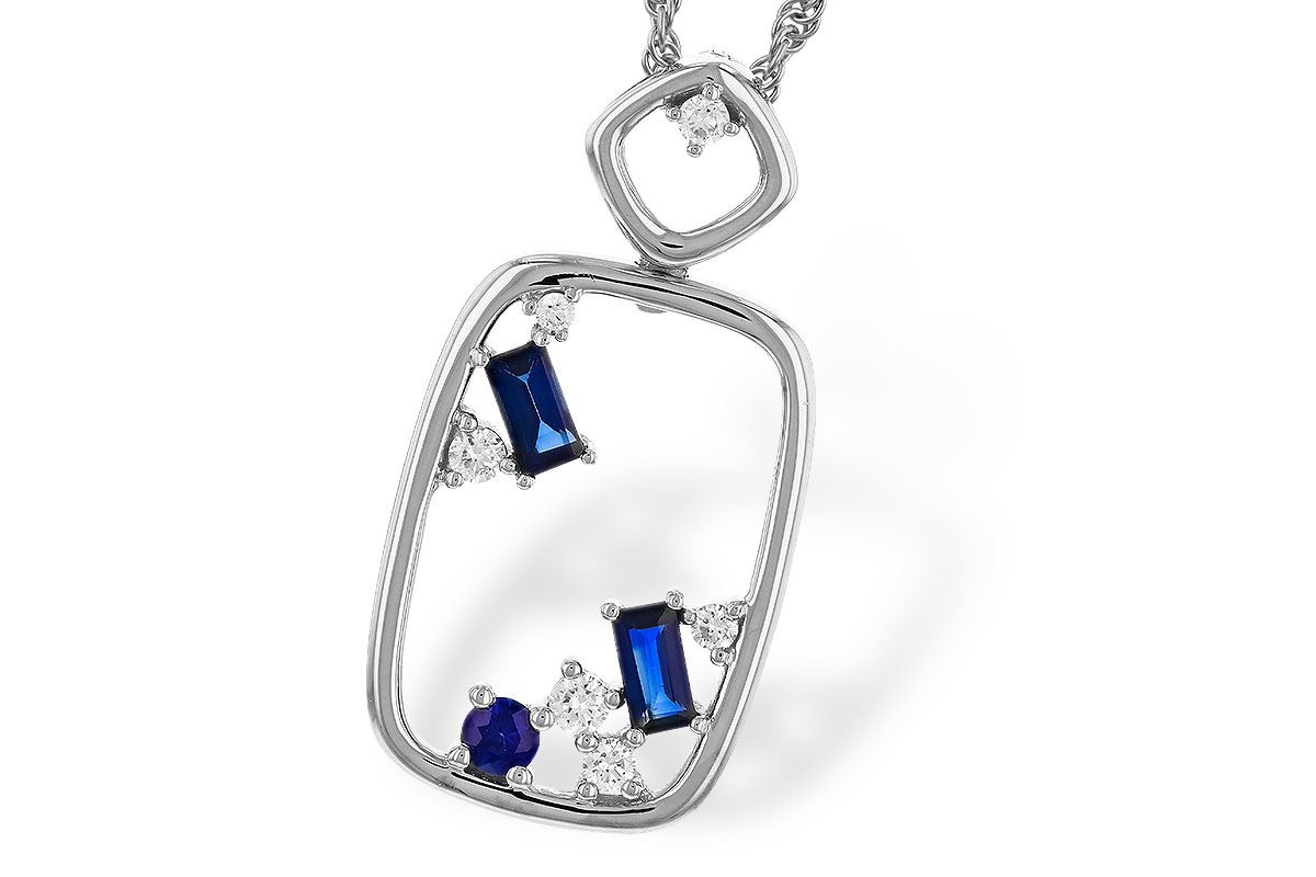 L329-15130: NECKLACE .35 TW SAPPHIRE .46 TGW