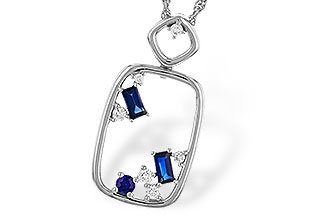 L329-15130: NECKLACE .35 TW SAPPHIRE .46 TGW