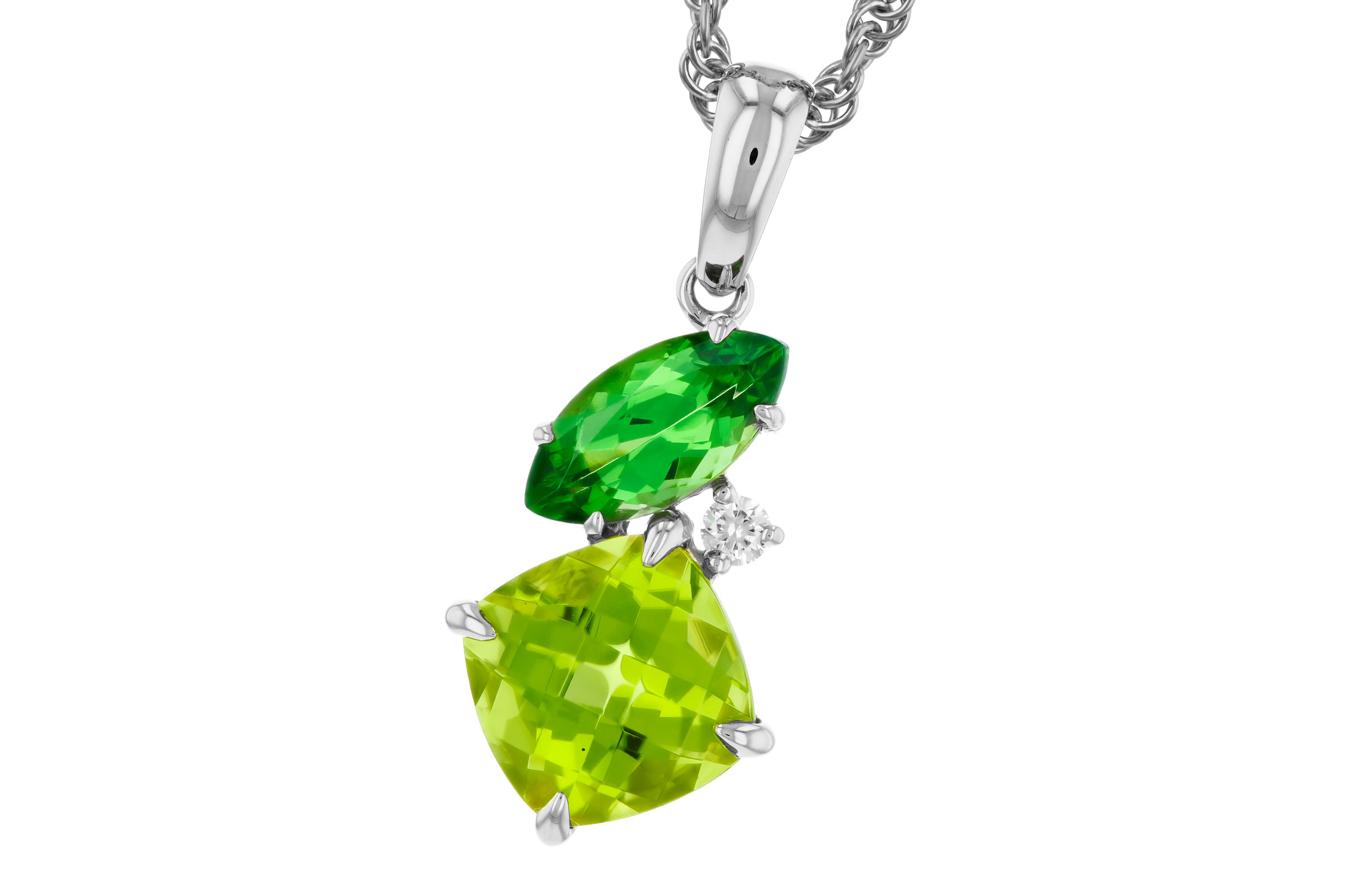 L330-03293: NECKLACE 1.97 TW SEMI-PREC (PER,TSAV) 2.00 TGW