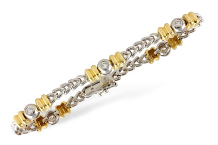 M054-56048: BRACELET WG LINKS & YG BARS .45 TW
