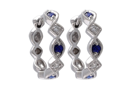 M055-46002: EARRINGS .20 SAPP .25 TGW