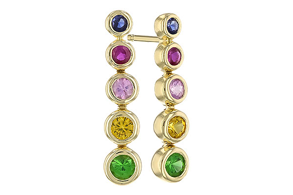 M328-26993: EARR .60 TW MULTI-COLOR SAPPH & GREEN GARNET