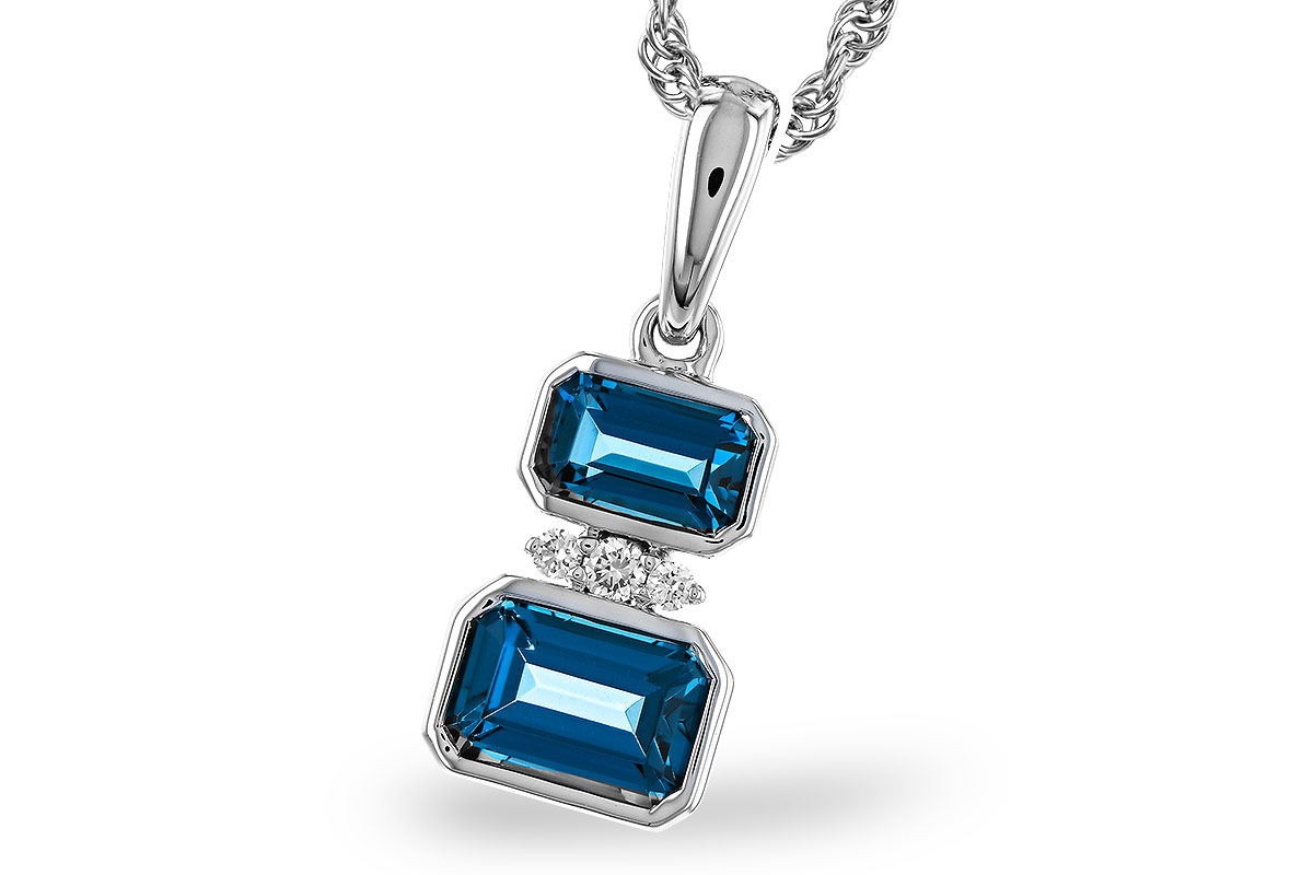 M329-11511: NECK .95 TW LONDON BLUE TOPAZ .98 TGW