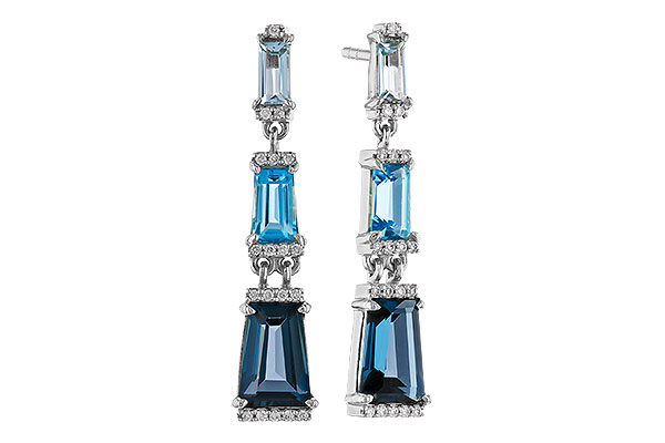 M329-13302: EARRINGS 2.55 BLUE TOPAZ 2.62 TGW