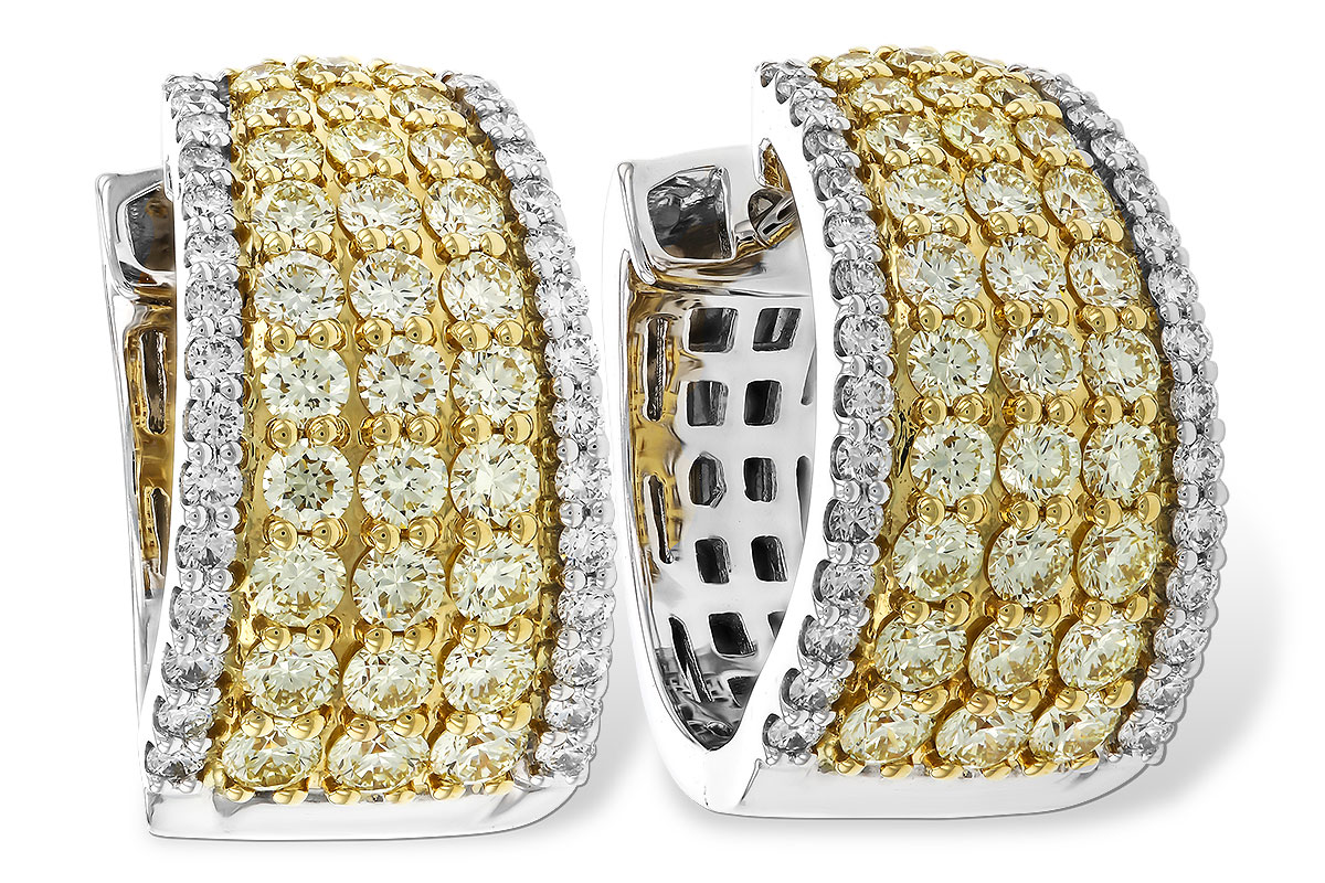 M329-14257: EARRINGS 1.52 YELLOW DIAS 1.96 TW