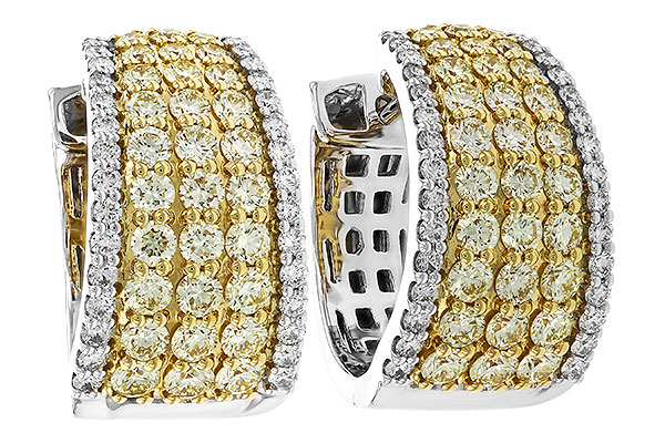 M329-14257: EARRINGS 1.52 YELLOW DIAS 1.96 TW