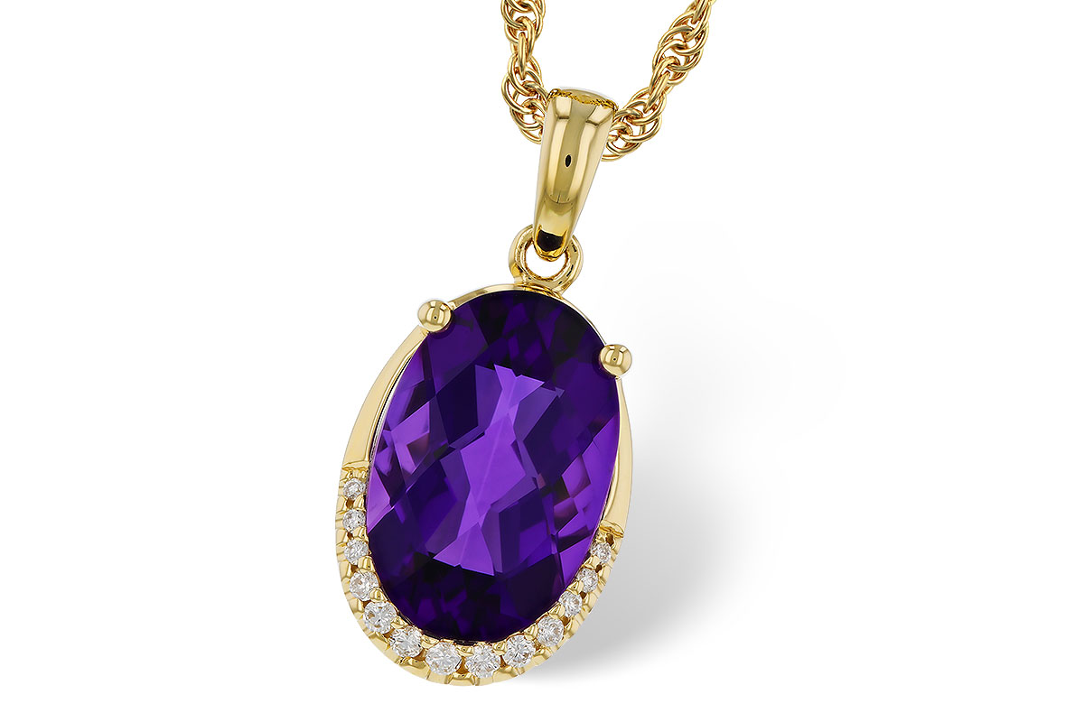 M329-17820: NECKLACE 2.70 AMETHYST 2.76 TGW (12x8MM OV)