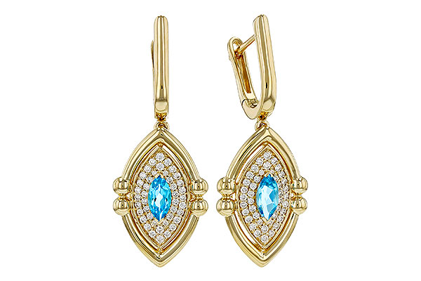 M330-00593: EARRINGS .50 TW BLUE TOPAZ .78 TGW (6x3MM BT)