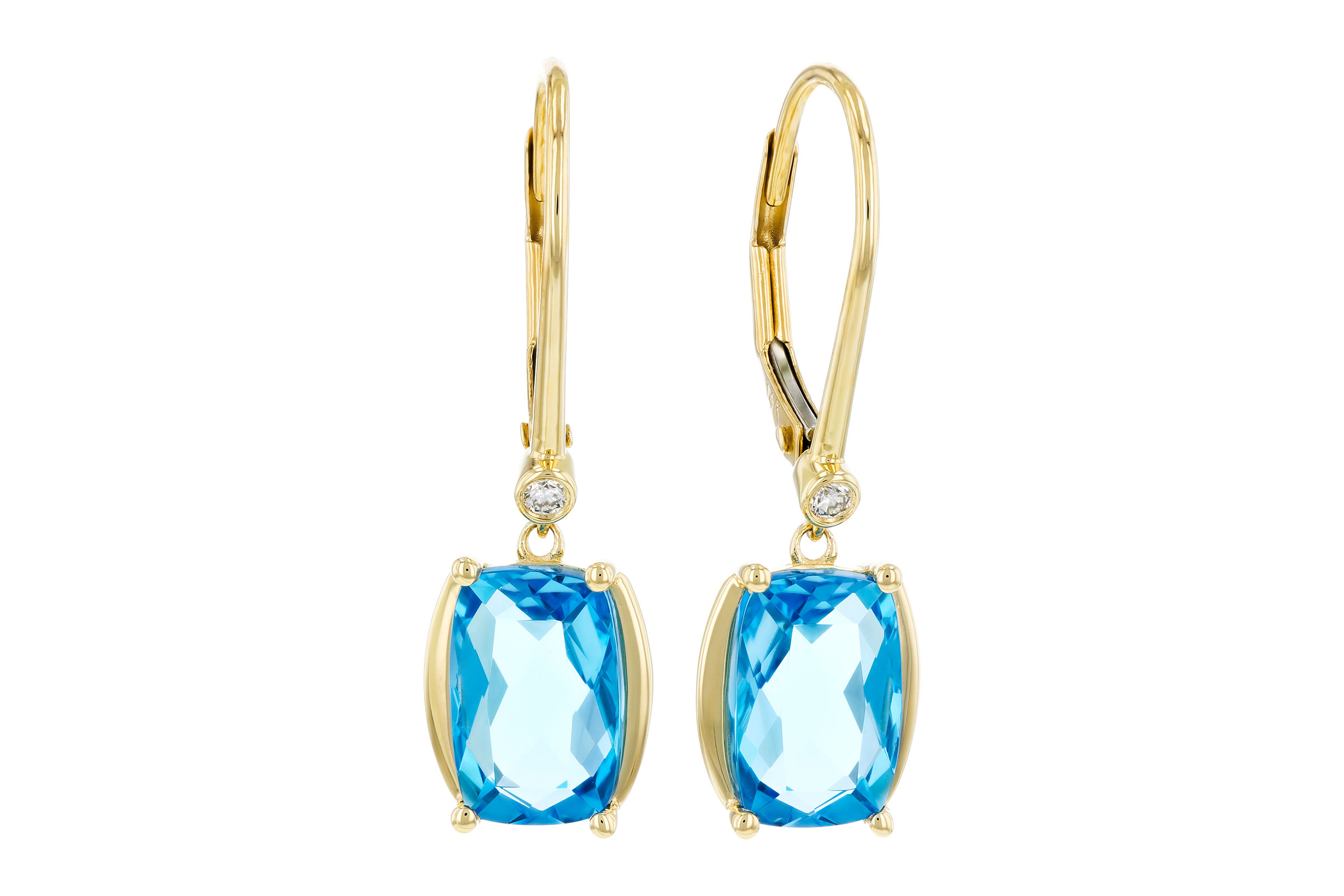 M330-02384: EARRINGS 3.82 TW BLUE TOPAZ 3.85 TGW (9x6MM BT)