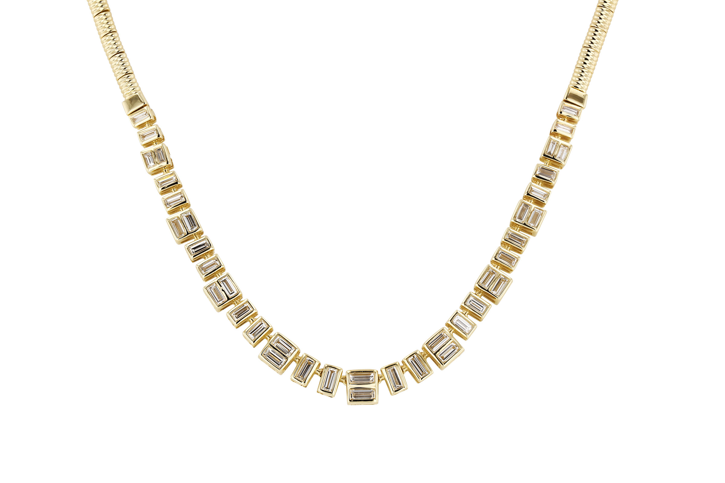M330-02402: NECKLACE 1.80 TW BAGUETTES (17")