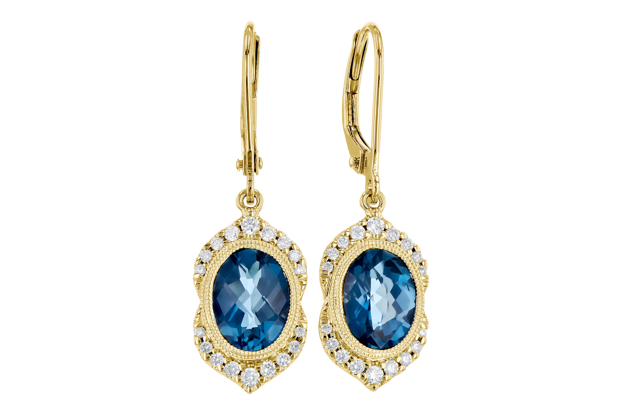H327-36066: EARR 2.45 LONDON BLUE TOPAZ 2.64 TGW